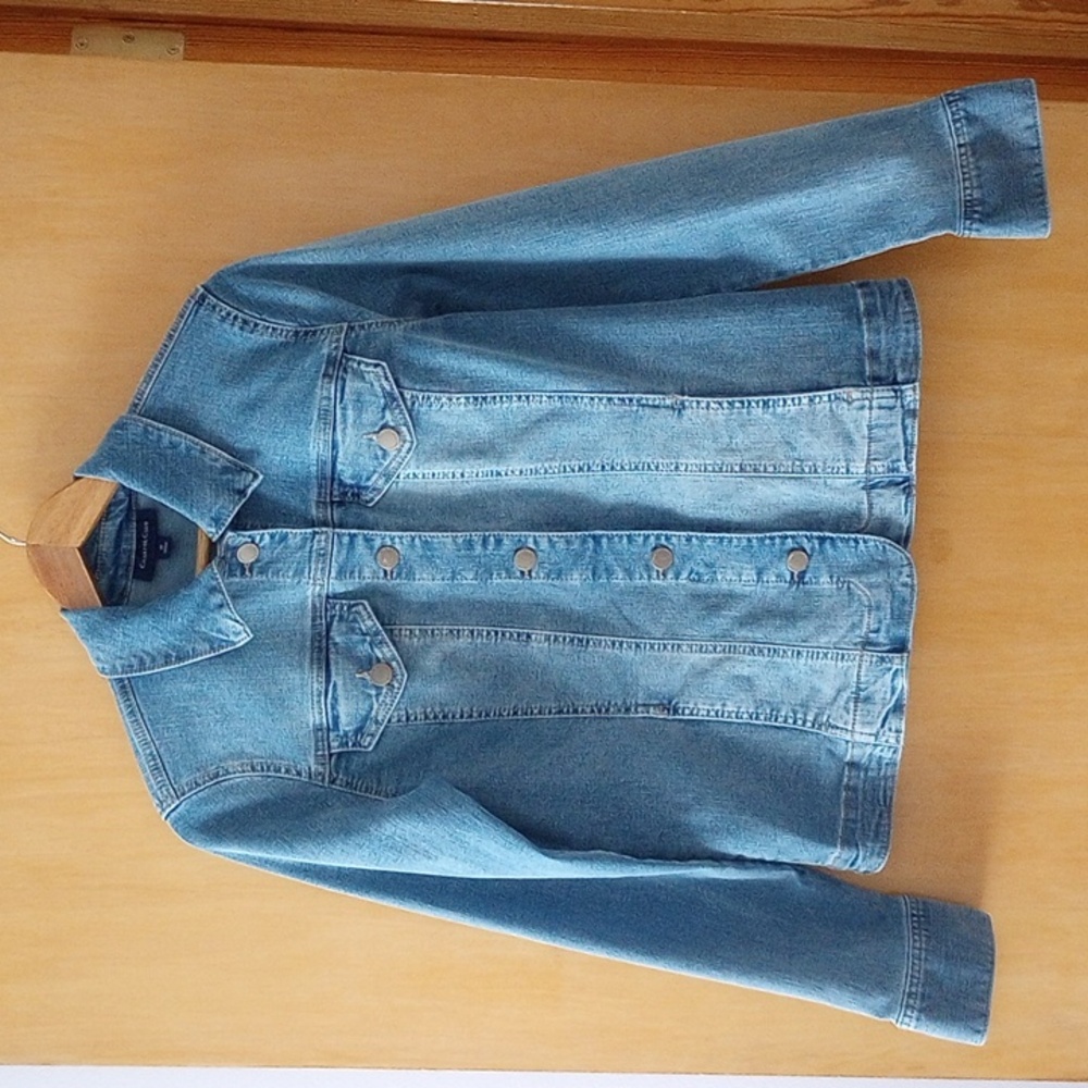 Charter Club Stretchy Denim Jacket Size M